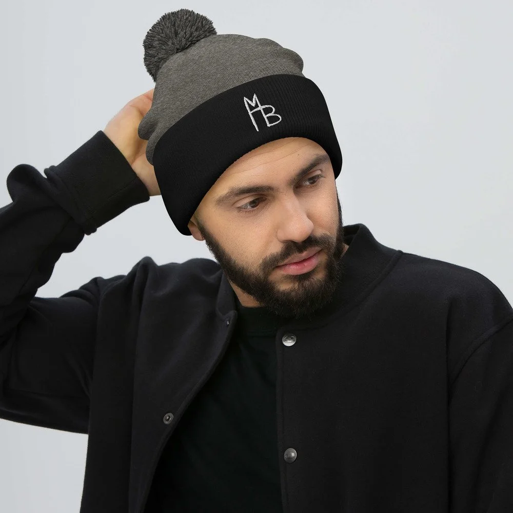 MB Artware Signature Pom-Pom Beanie Duo Tone - Image 3