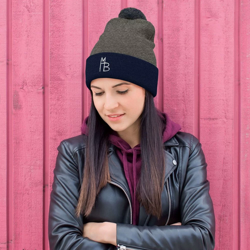 MB Artware Signature Pom-Pom Beanie Duo Tone - Image 2