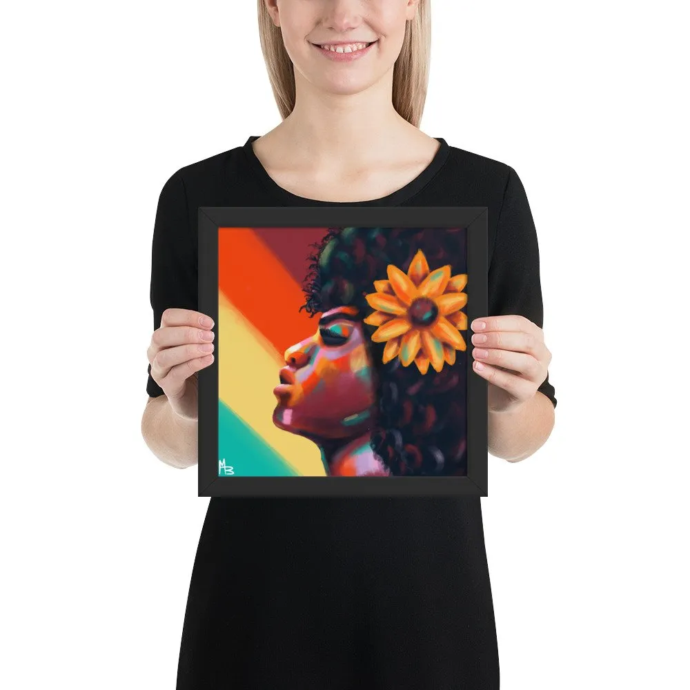 Sunflower Rays Abstract Portrait Framed poster - Image 3