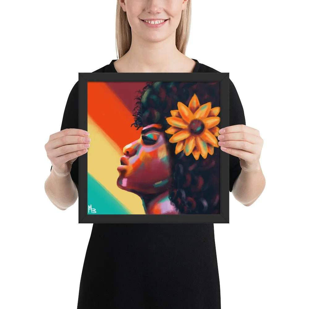 Sunflower Rays Abstract Portrait Framed poster - Image 4