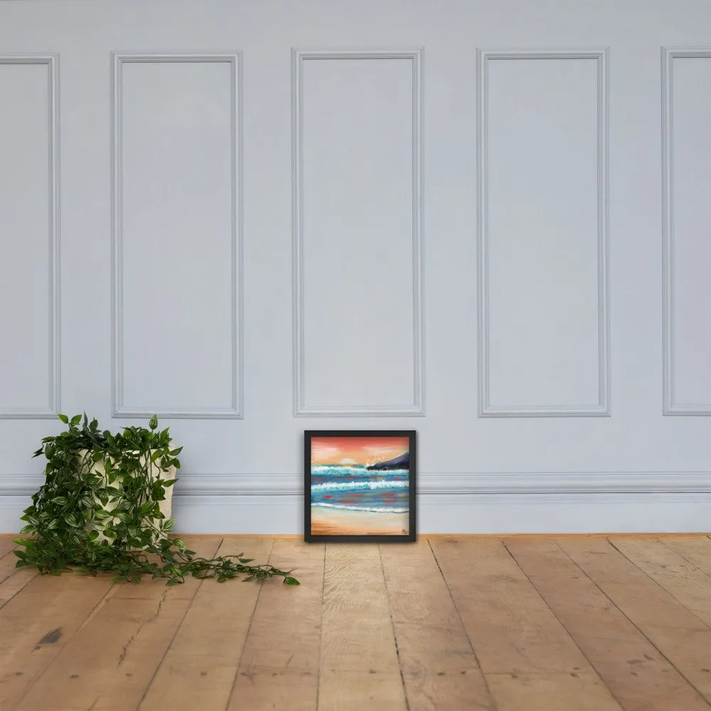 Red Sunsets Ocean Abstract Framed poster - Image 4