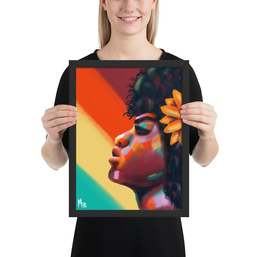 Sunflower Rays Abstract Portrait Framed poster - Image 5