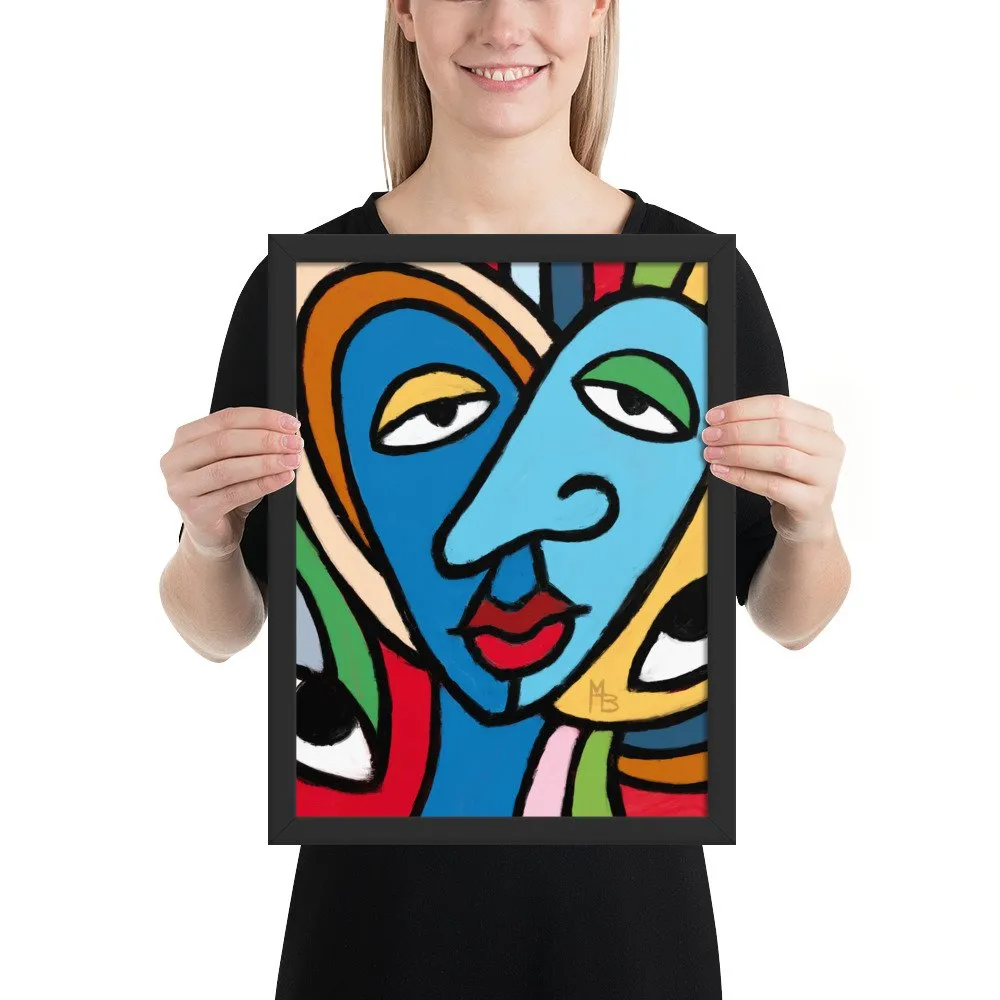 Tranquilized Hearts Abstract Framed poster