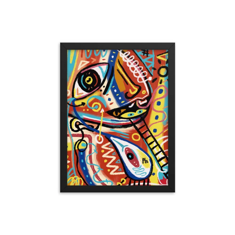 Colorful Ladders Abstract Framed poster - Image 3