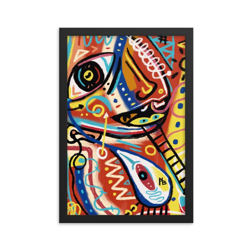 Colorful Ladders Abstract Framed poster - Image 4