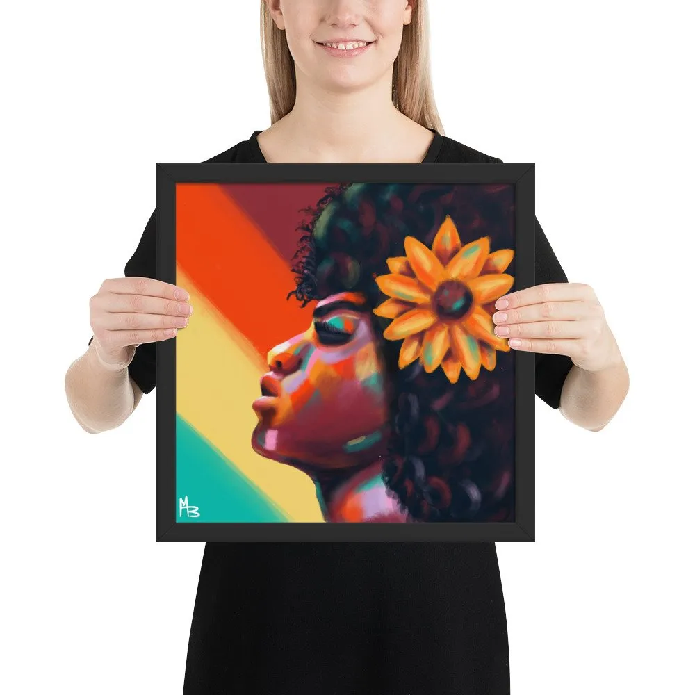 Sunflower Rays Abstract Portrait Framed poster - Image 6