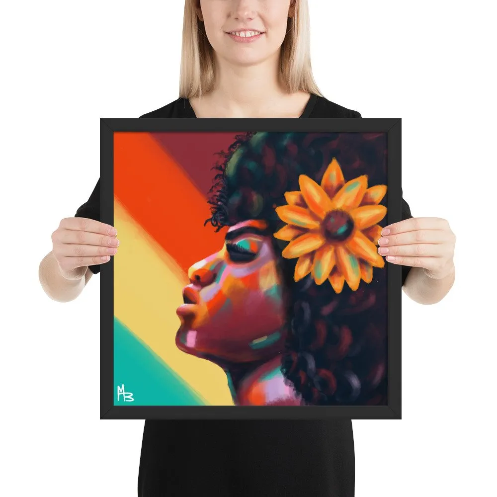 Sunflower Rays Abstract Portrait Framed poster - Image 7