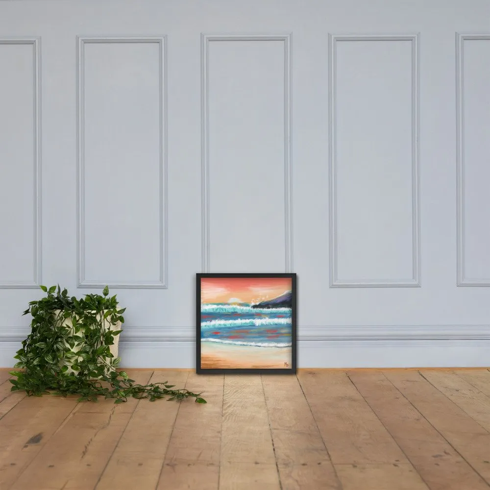 Red Sunsets Ocean Abstract Framed poster - Image 8