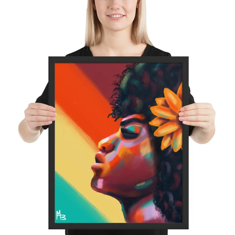Sunflower Rays Abstract Portrait Framed poster - Image 8