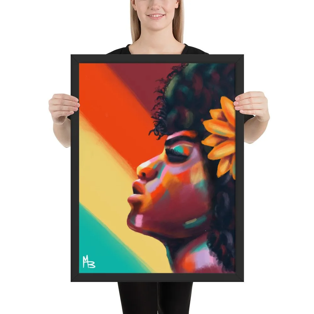 Sunflower Rays Abstract Portrait Framed poster - Image 9