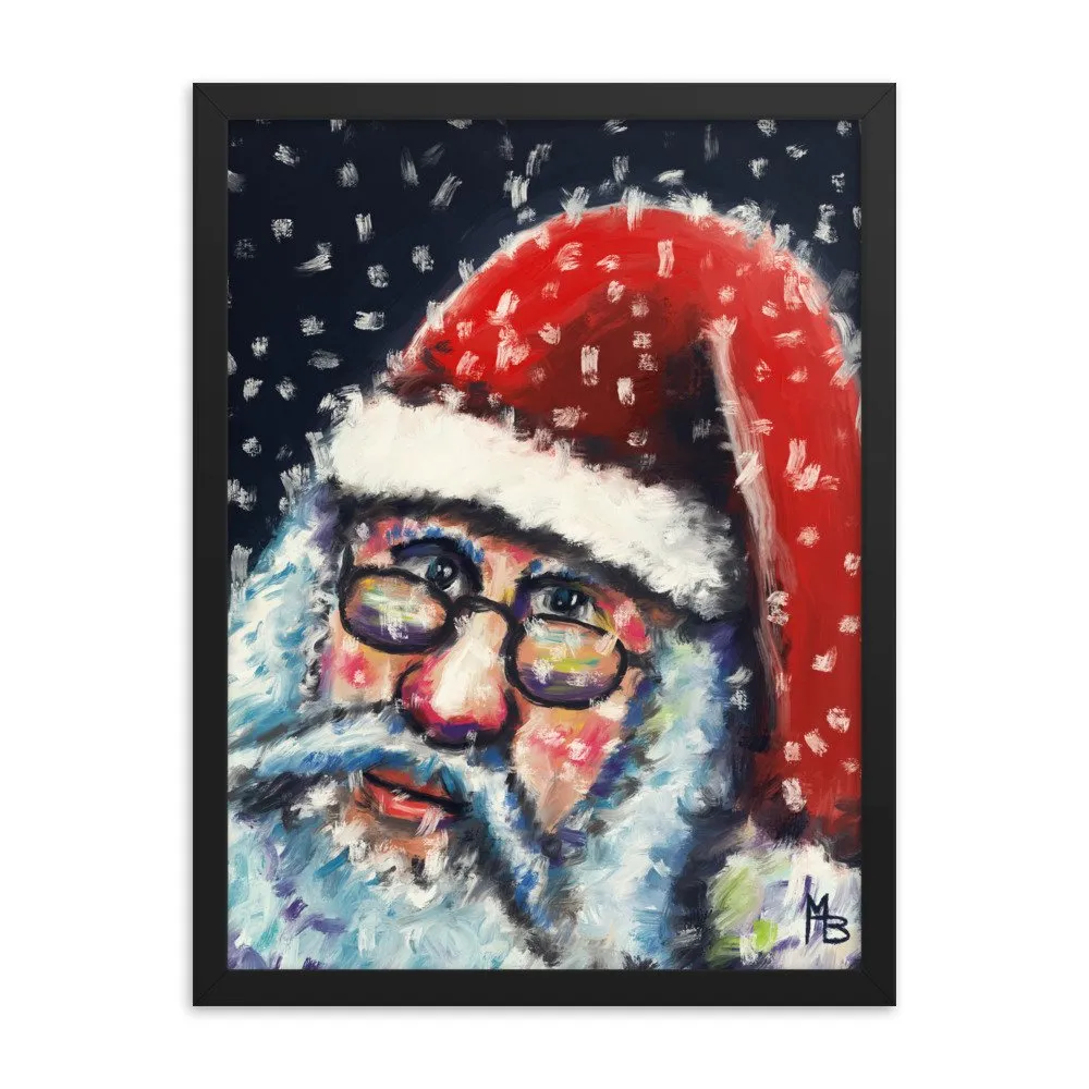Santa Nick Christmas Portrait Framed poster