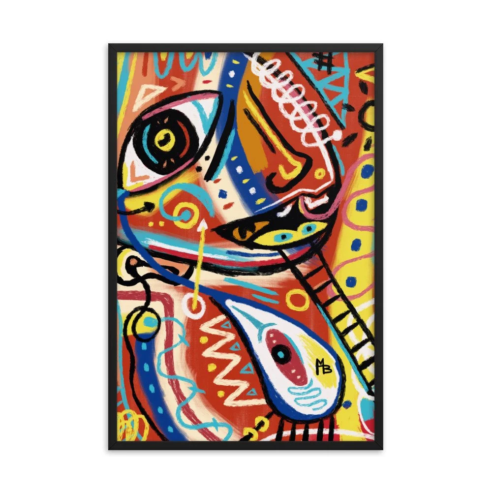 Colorful Ladders Abstract Framed poster - Image 6