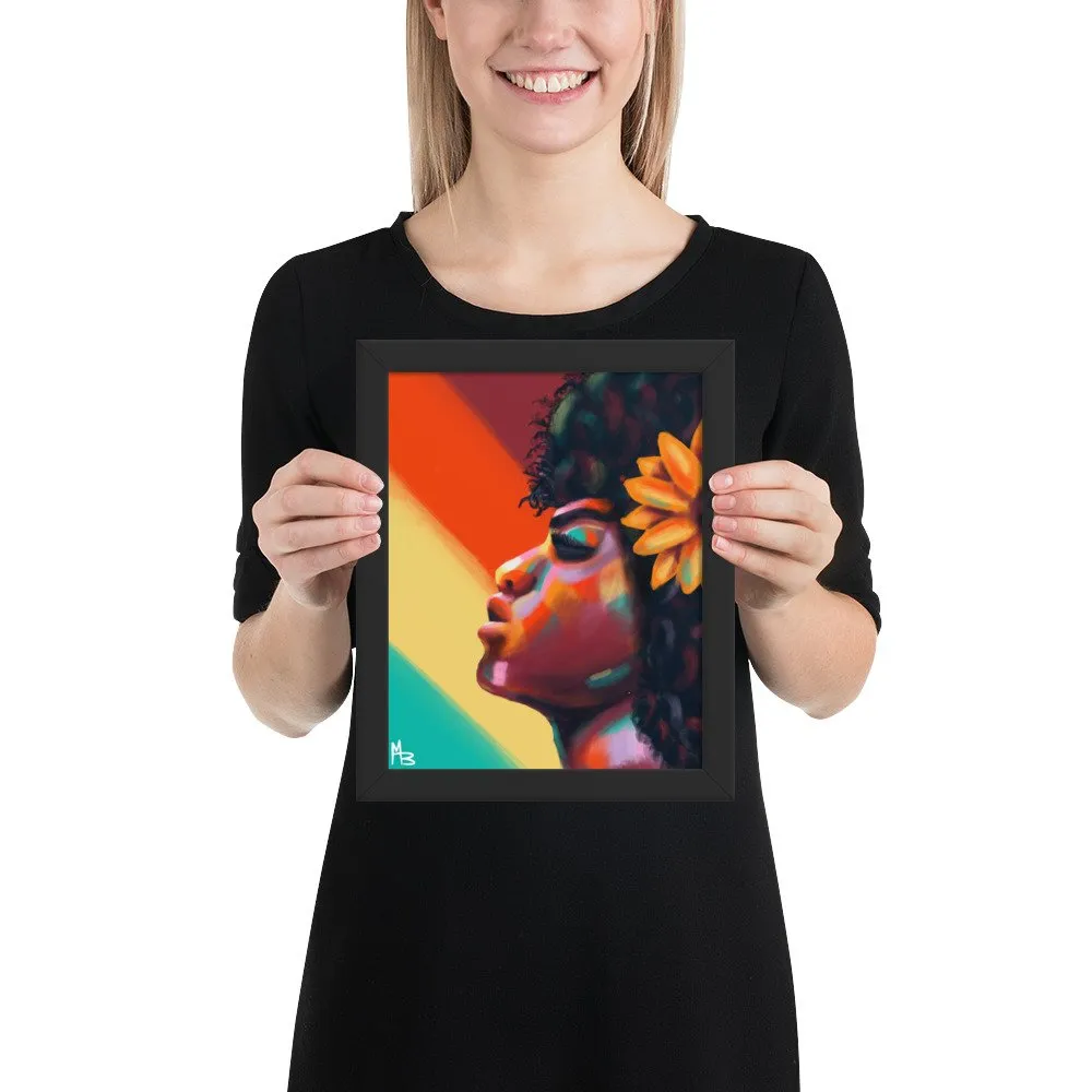 Sunflower Rays Abstract Portrait Framed poster - Image 2