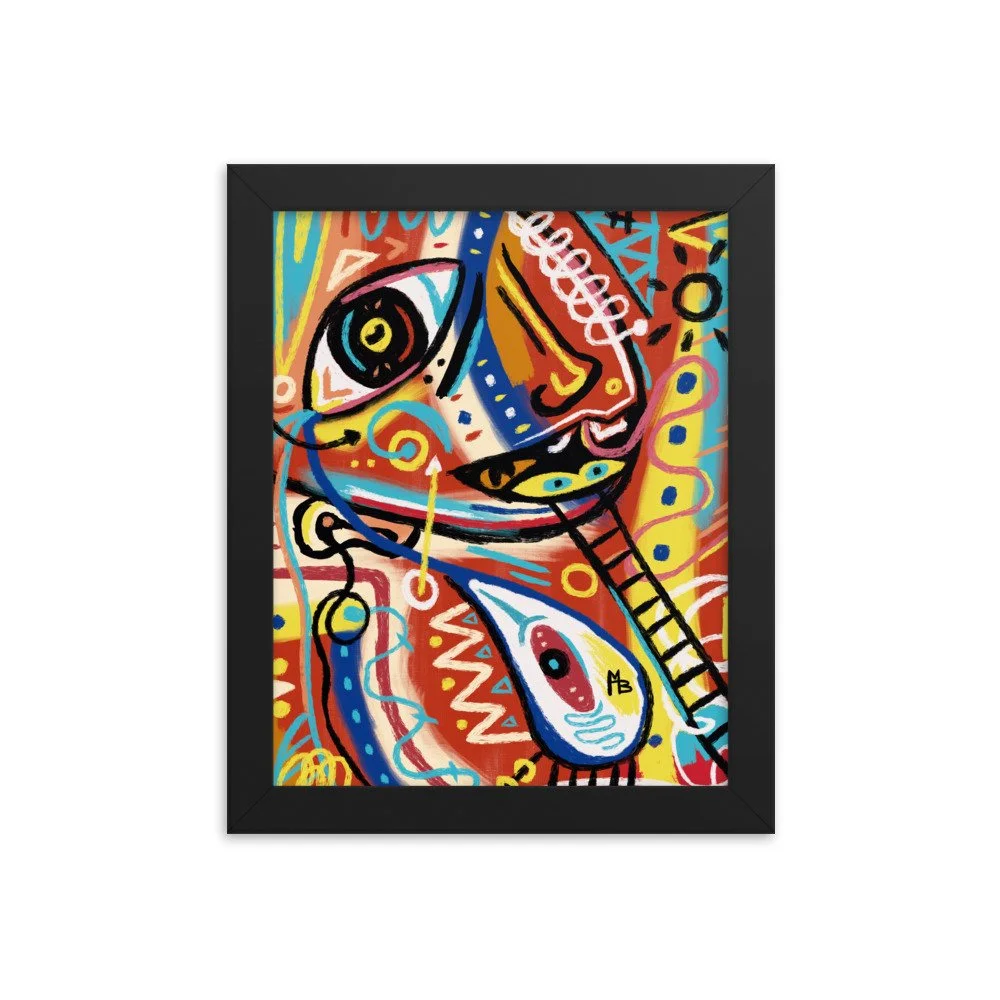Colorful Ladders Abstract Framed poster - Image 2