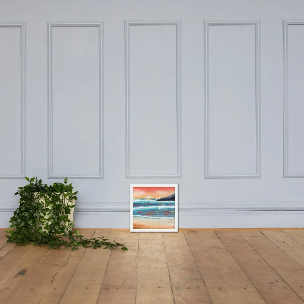 Red Sunsets Ocean Abstract Framed poster - Image 15