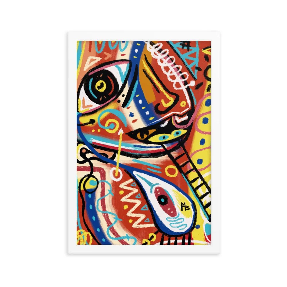 Colorful Ladders Abstract Framed poster - Image 9