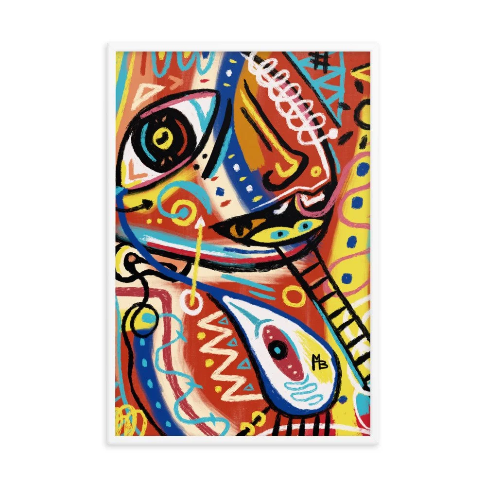 Colorful Ladders Abstract Framed poster - Image 12