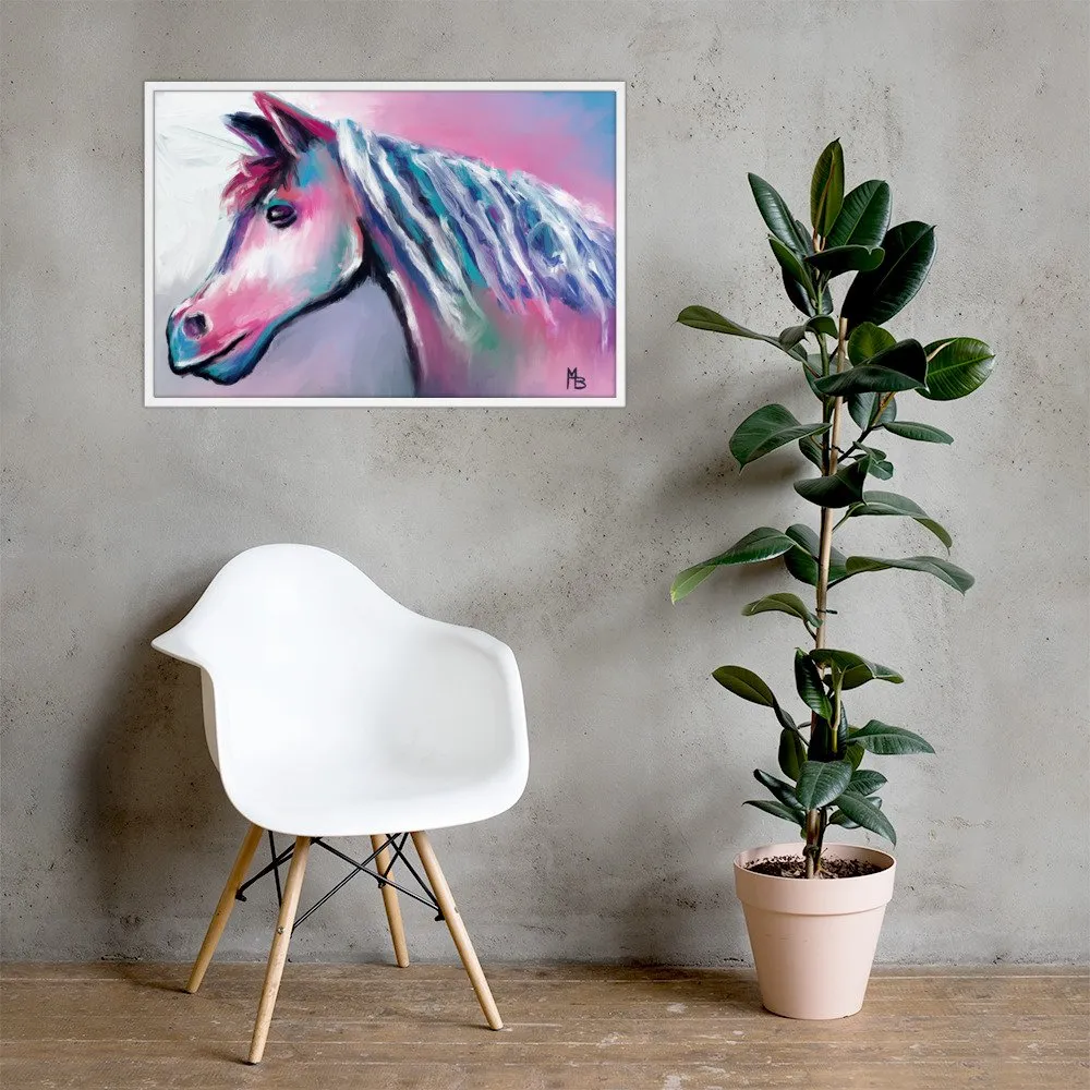 Shimmering Horse Abstract Framed poster