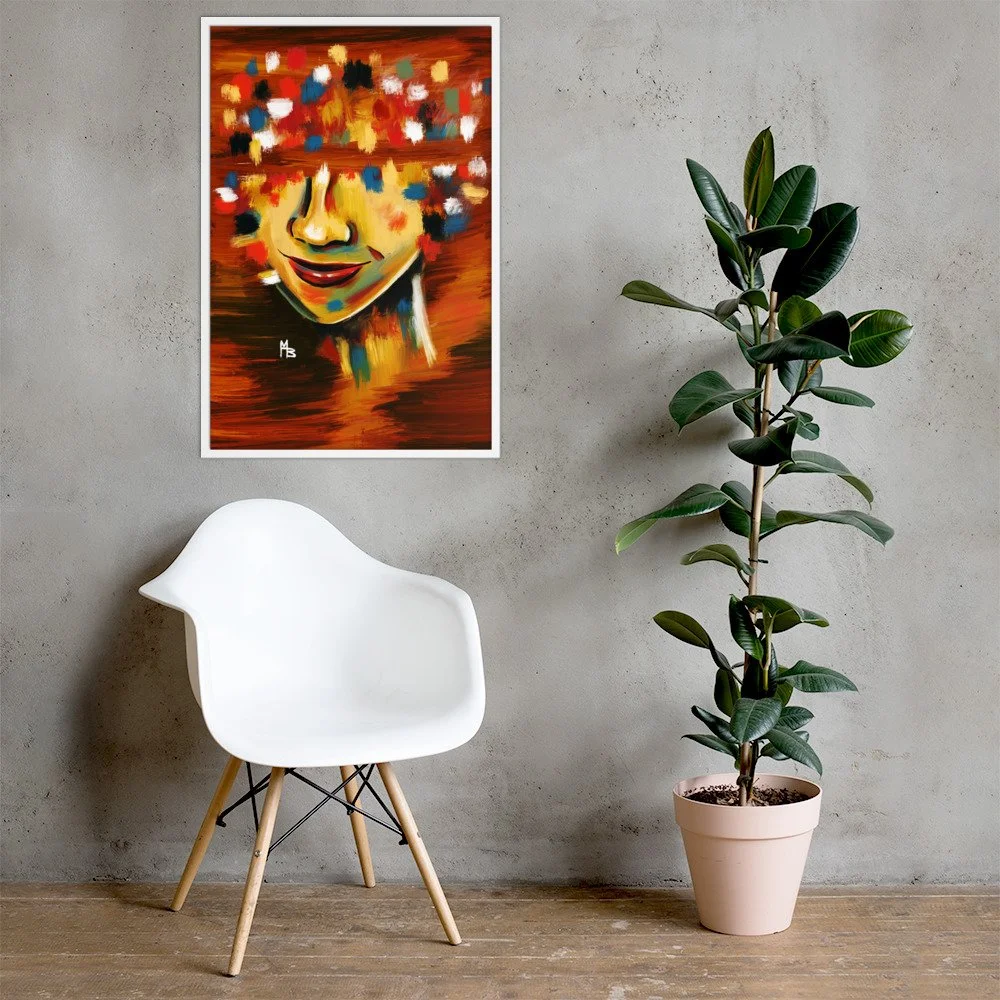 Colorblind Abstract Portrait Framed poster