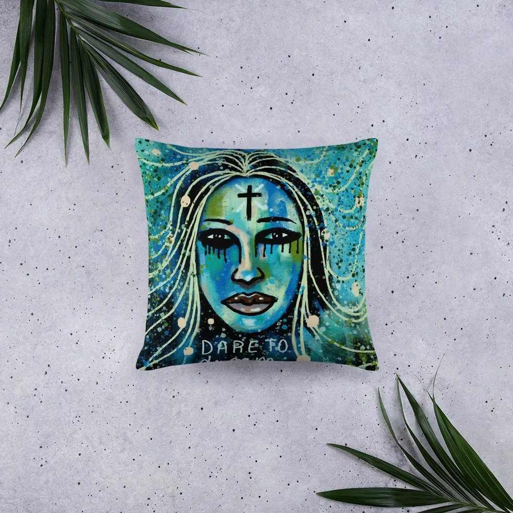 MB Art Dare To Dream Abstract Art Pillow - Image 2