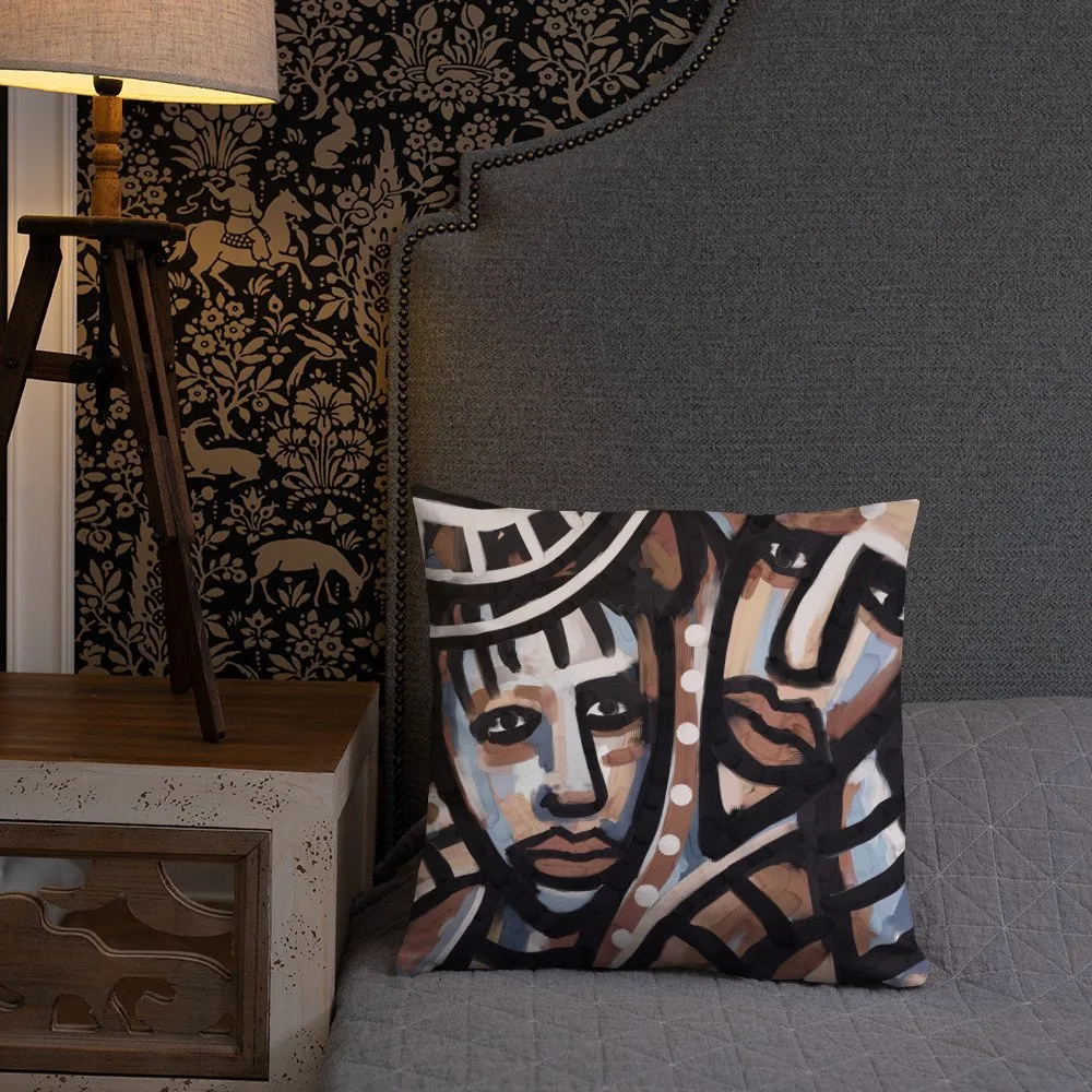 MB Art Contrast Of Sorrow Abstract Art Pillow - Image 2