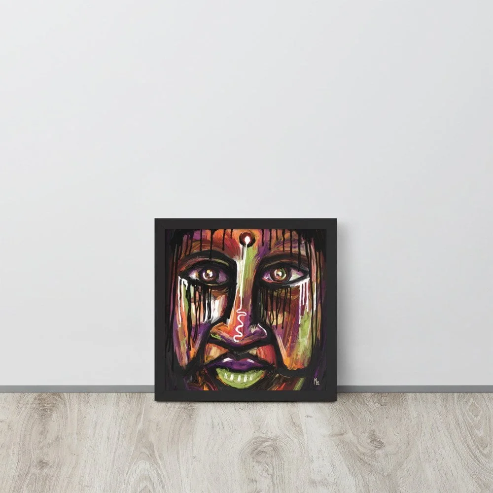 Mystic Contrast Abstract Portrait Art Framed poster - Image 3
