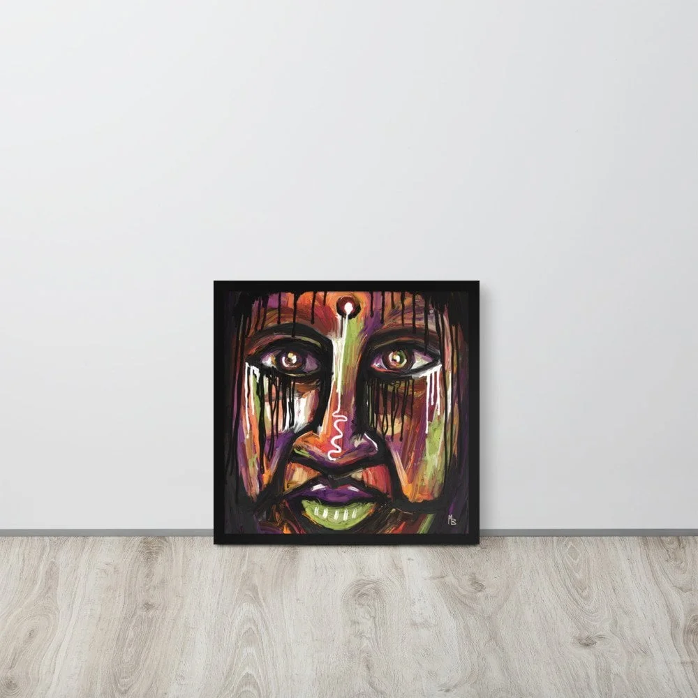 Mystic Contrast Abstract Portrait Art Framed poster