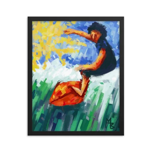 Green Waves Framed poster