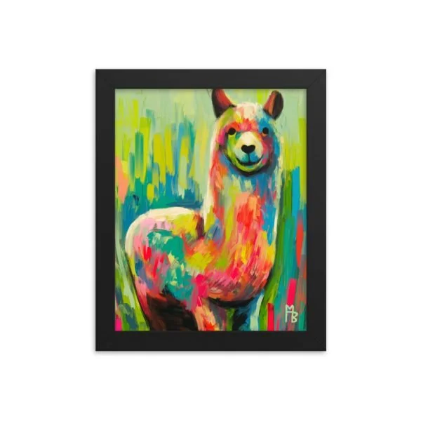 Colorful Llama Framed poster
