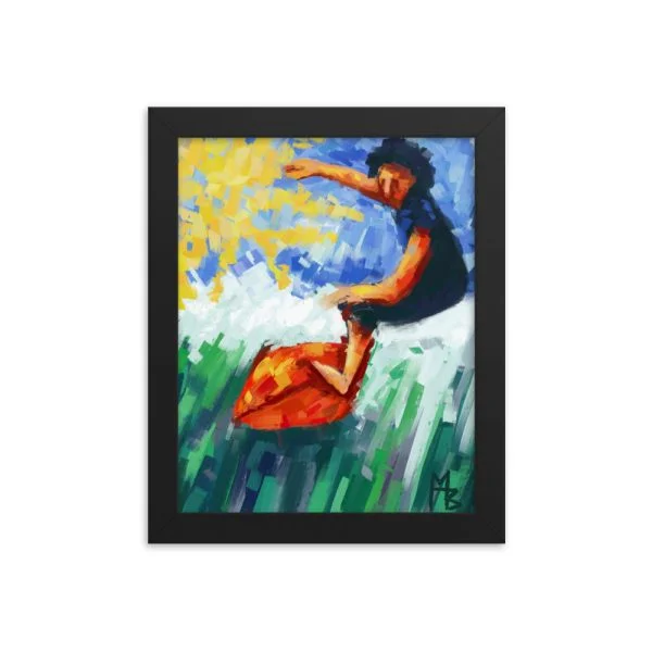 Green Waves Framed poster