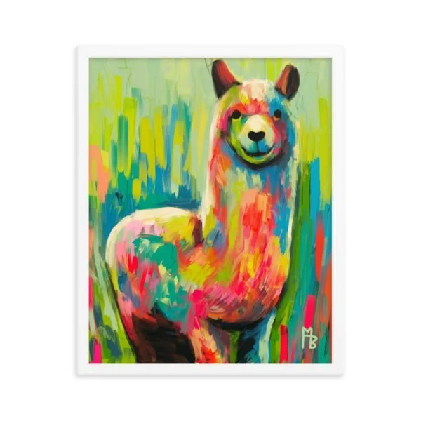 Colorful Llama Framed poster
