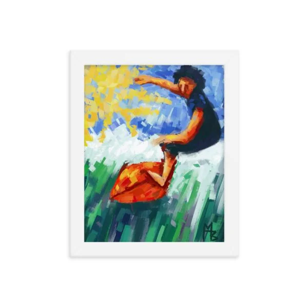 Green Waves Framed poster