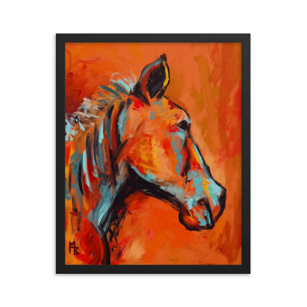 Orange Horse Framed poster