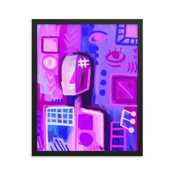 Pink Abstract Framed poster