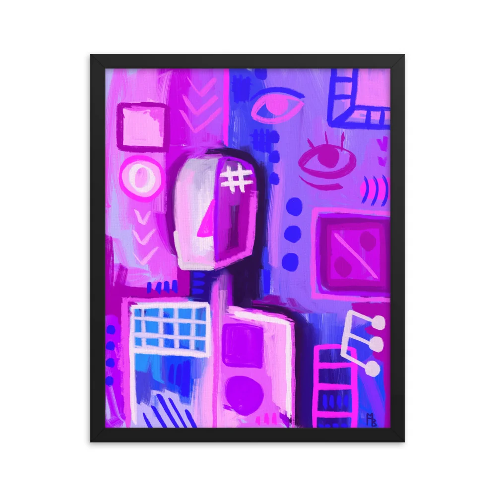 Pink Abstract Framed poster
