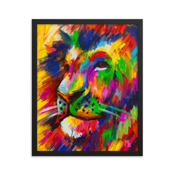 Rainbow Roar Framed poster