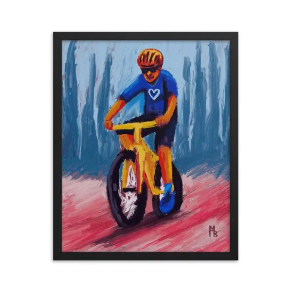 Yellow Cycle Framed poster