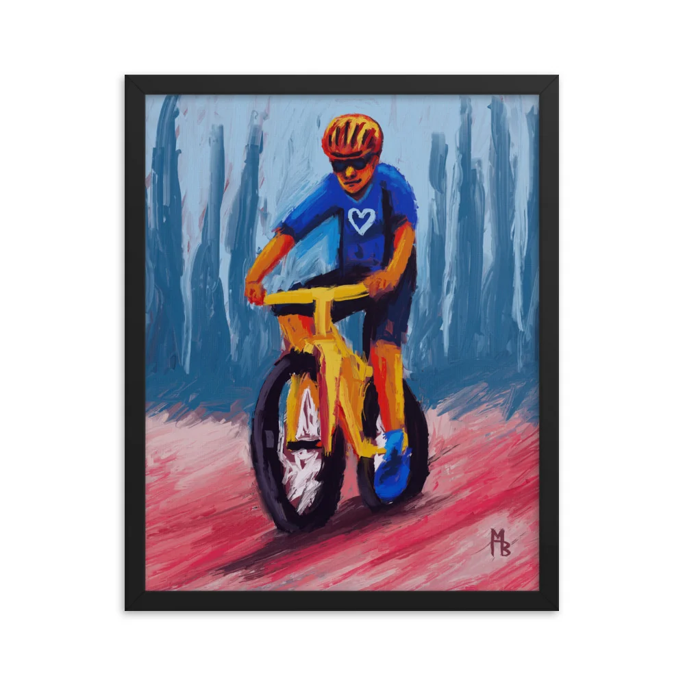 Yellow Cycle Framed poster