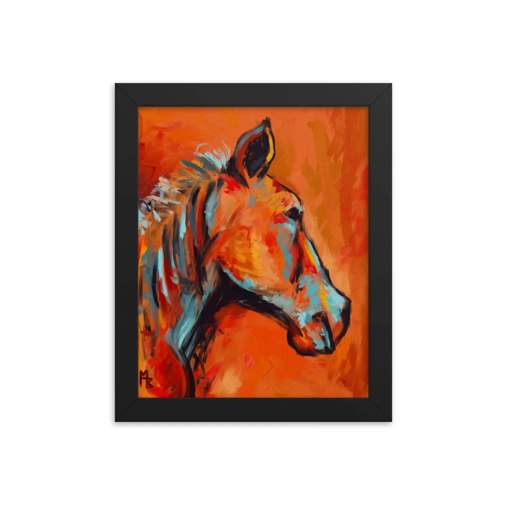Orange Horse Framed poster - Image 2