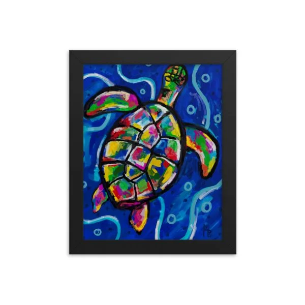 Rainbow Turtle Framed poster