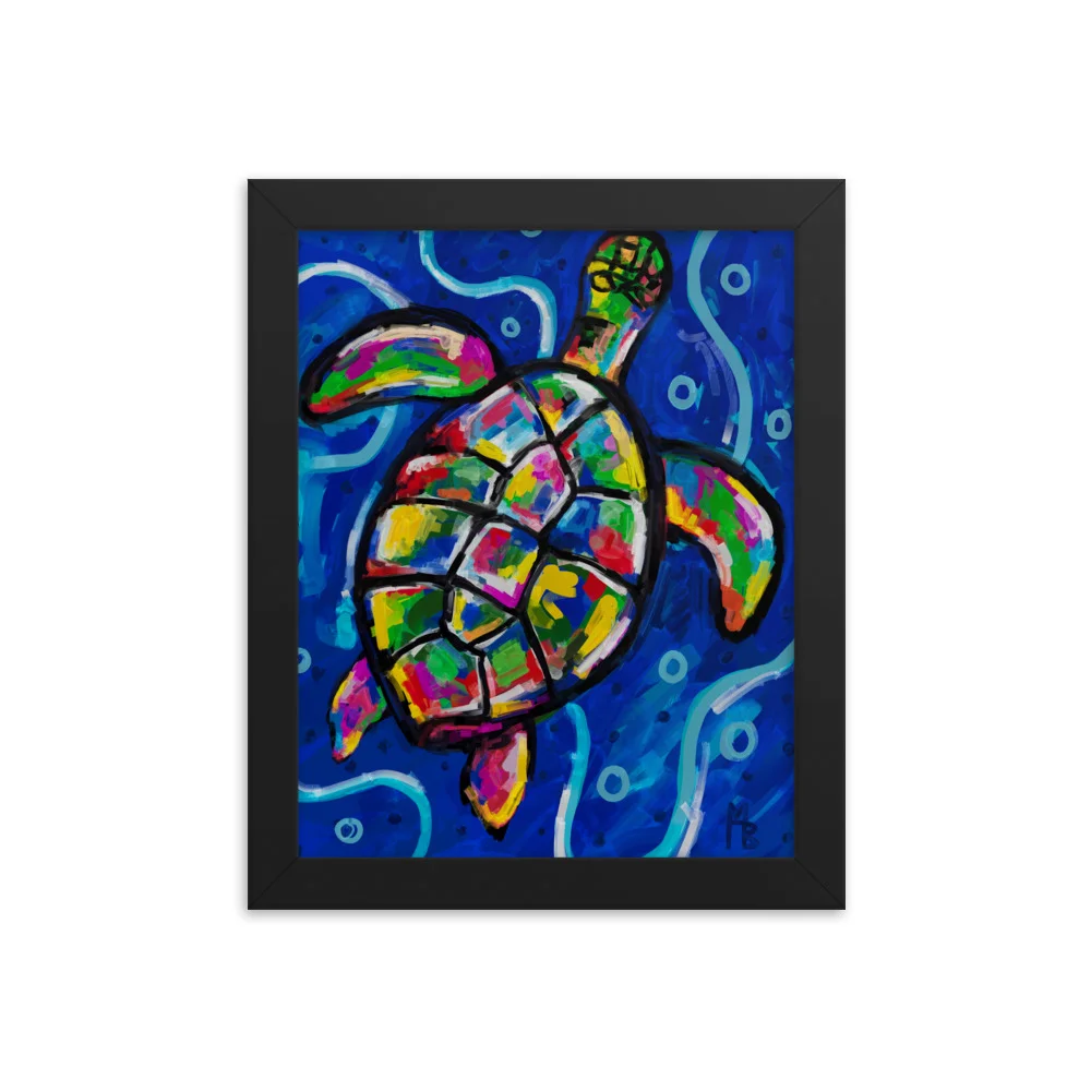 Rainbow Turtle Framed poster - Image 2