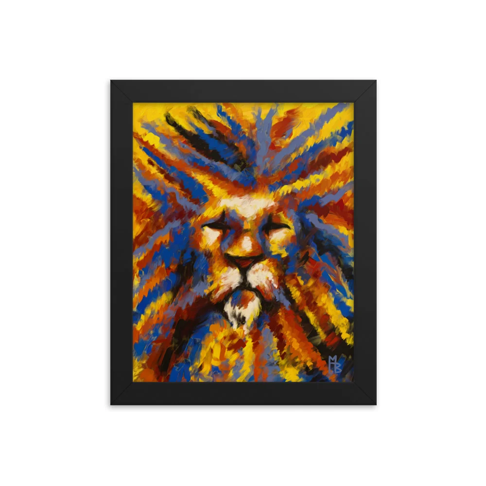 Yellow Lion Framed poster - Image 2