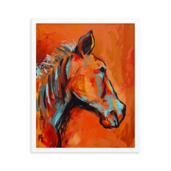 Orange Horse Framed poster