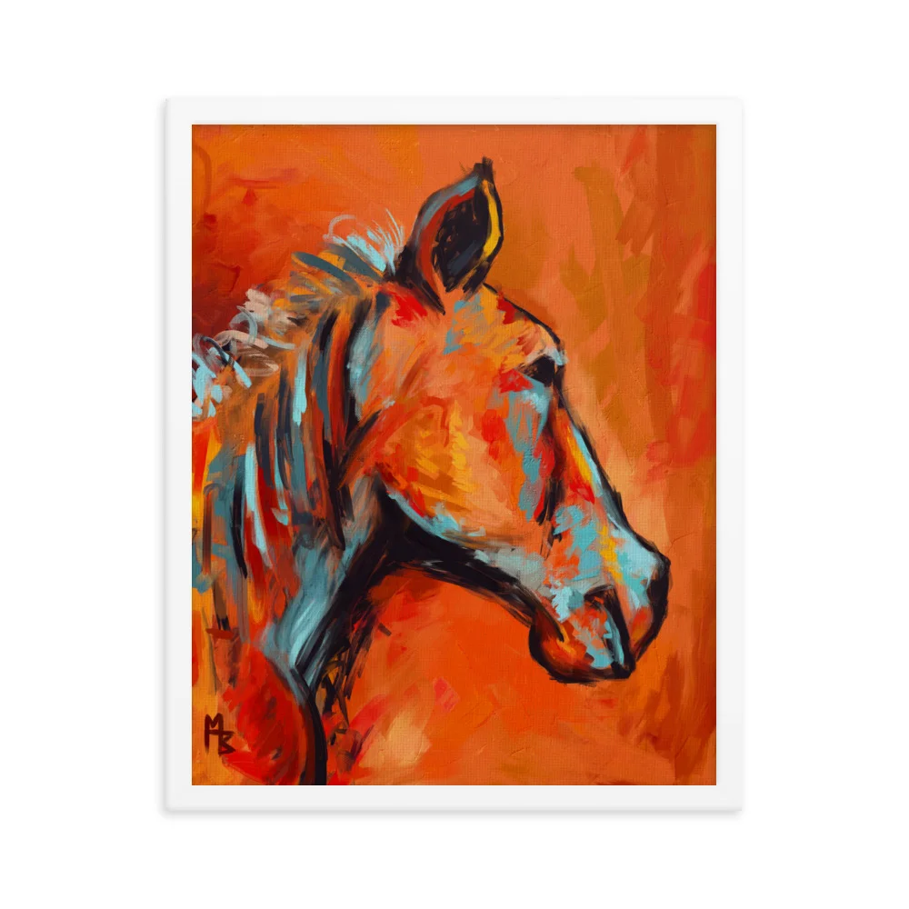 Orange Horse Framed poster - Image 4