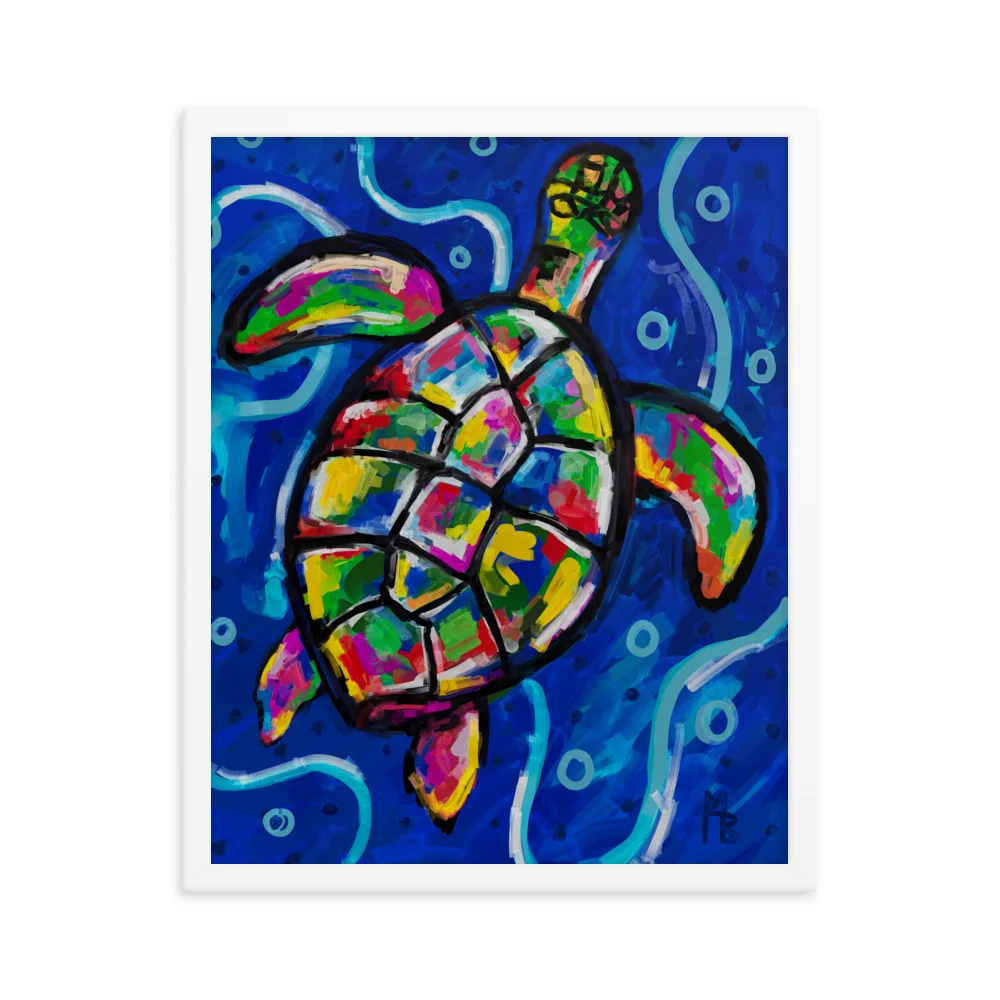 Rainbow Turtle Framed poster - Image 4