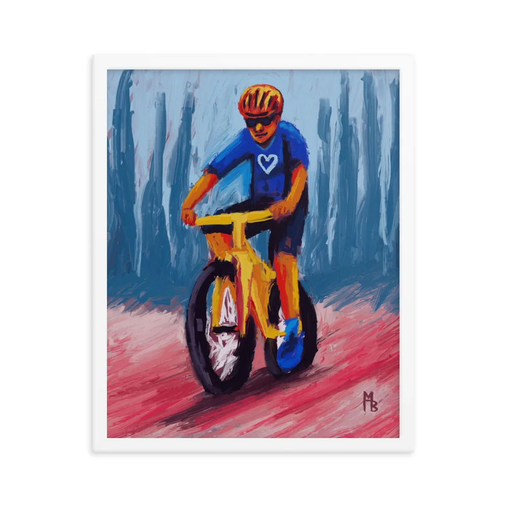 Yellow Cycle Framed poster - Image 4