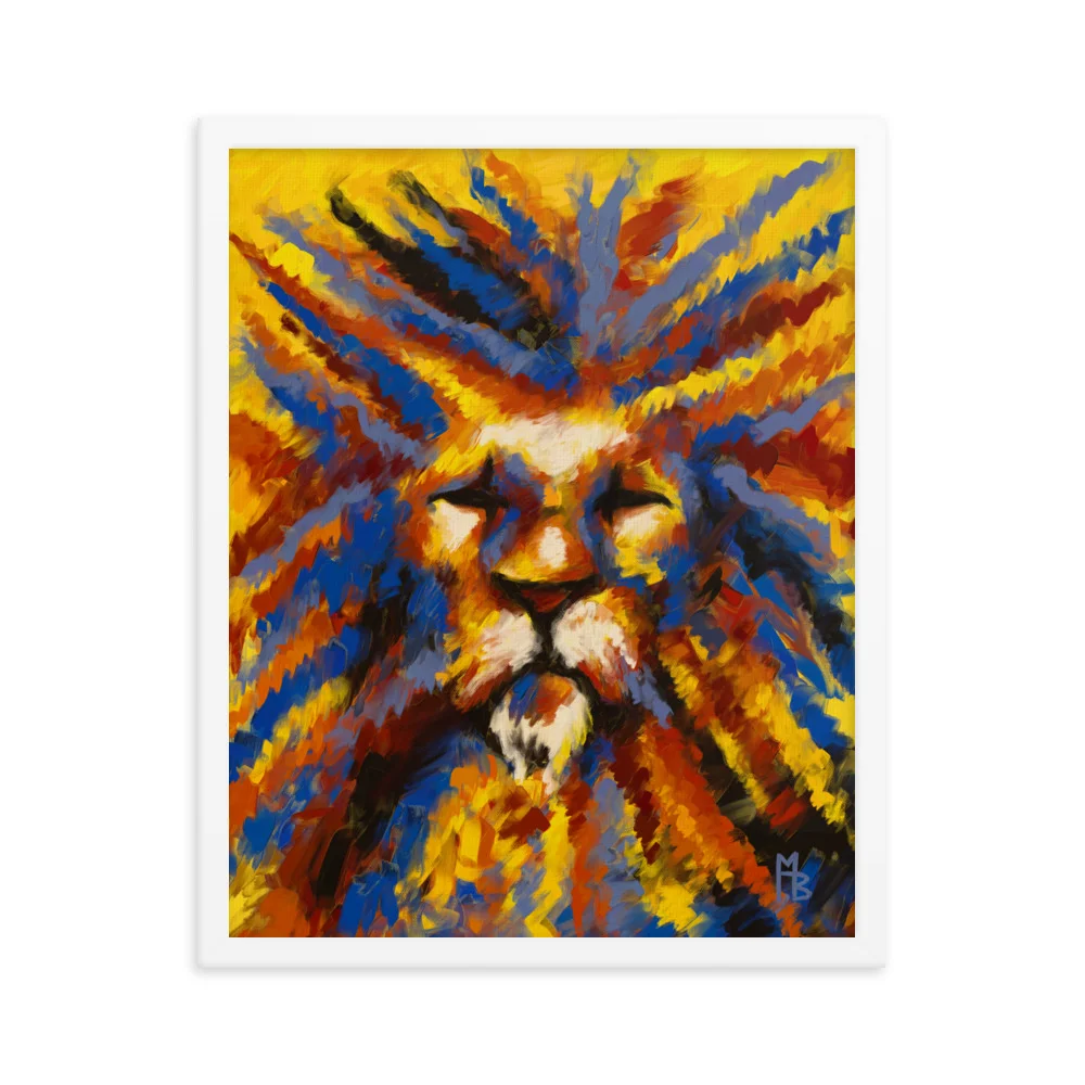 Yellow Lion Framed poster - Image 4