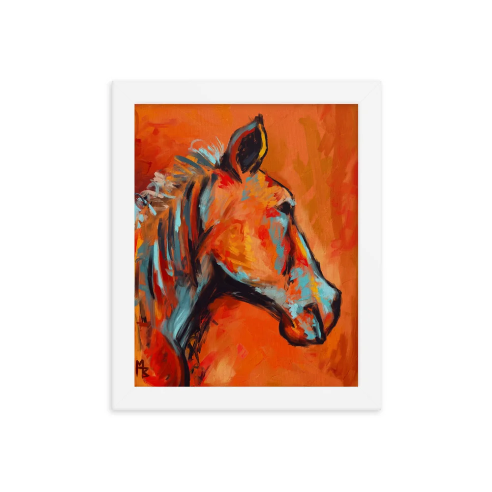 Orange Horse Framed poster - Image 3