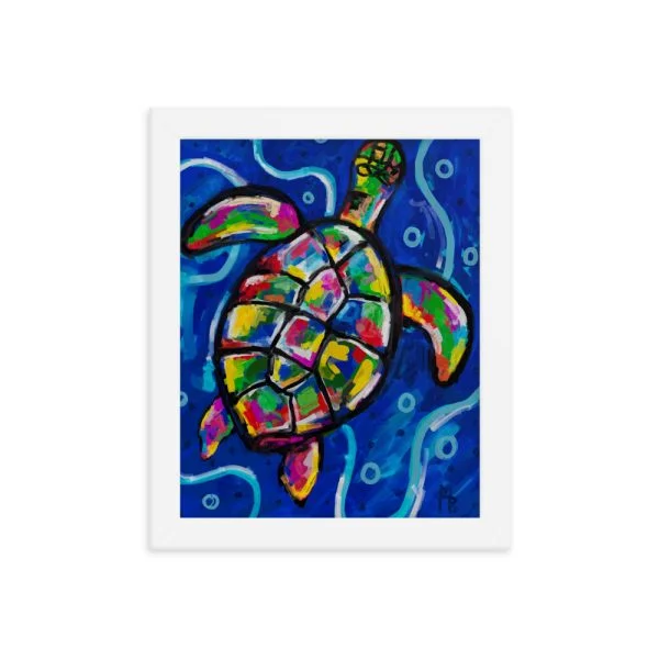 Rainbow Turtle Framed poster