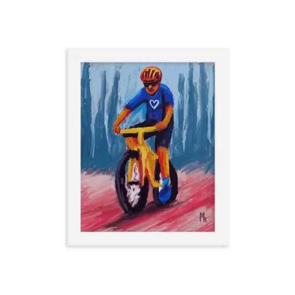 Yellow Cycle Framed poster